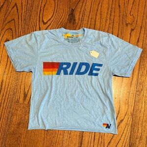 NWT! Aviator Nation Ride Boyfriend Tee XS Sky blue